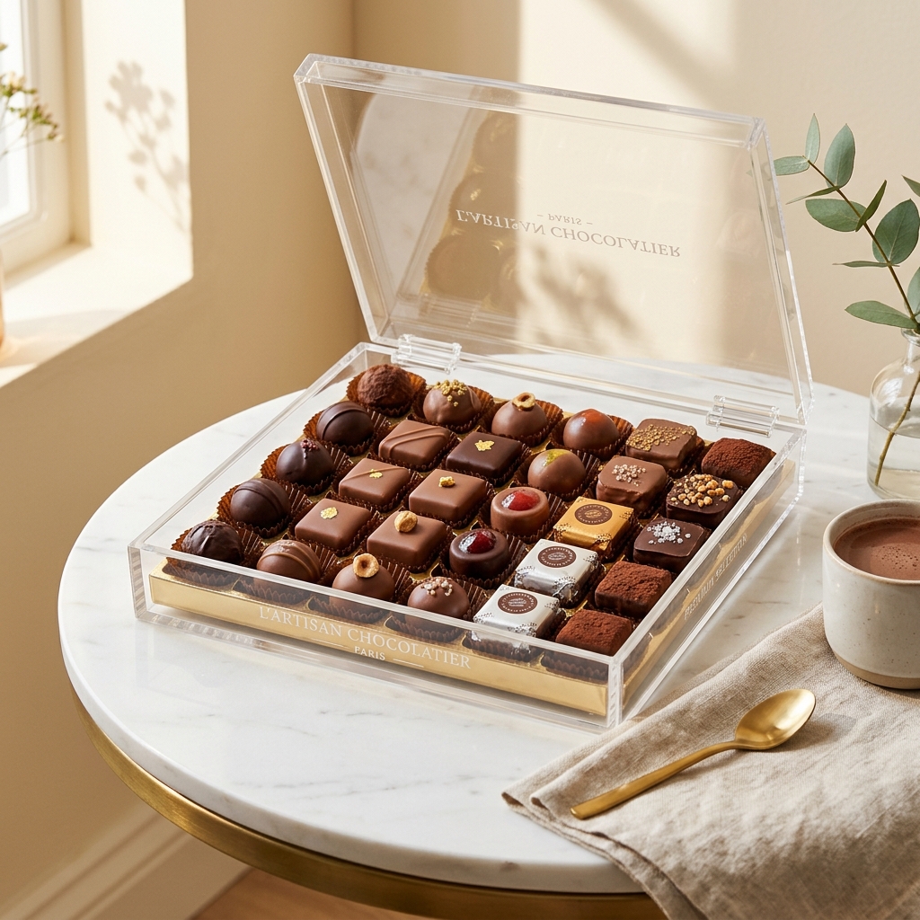 Artisan Gourmet Chocolate Acrylic Box